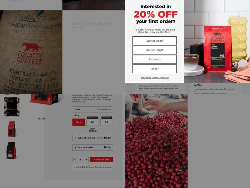 Equator Coffees Menu