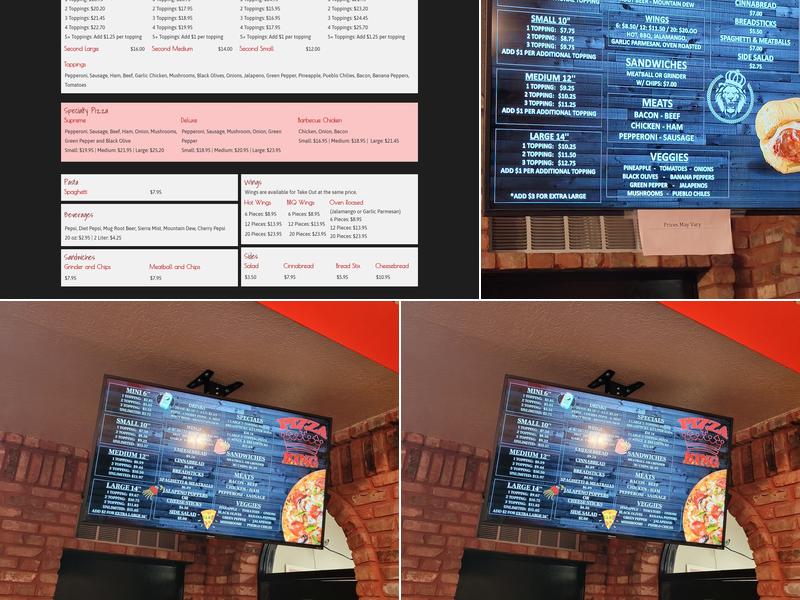 Pizza King Menu