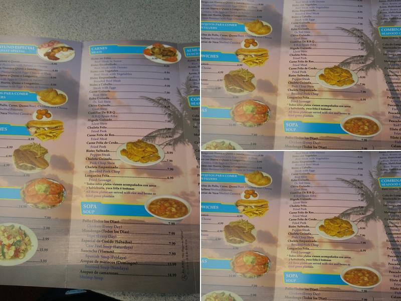 Restaurant Las Palmas Menu
