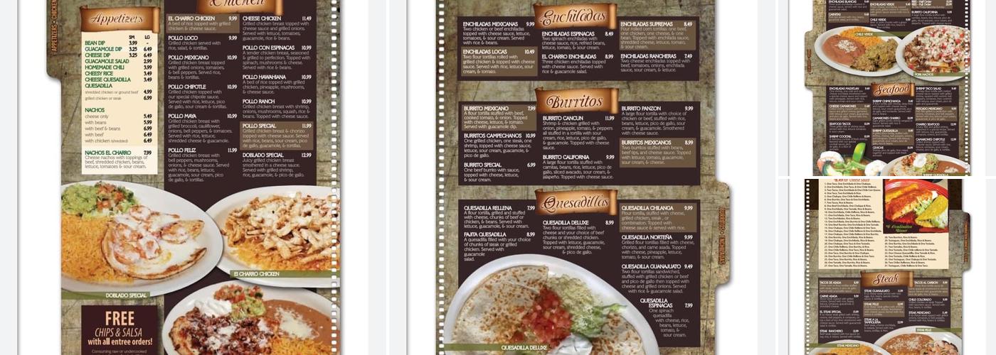 El Charro Menu