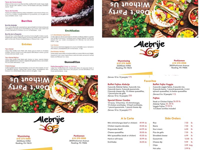 Alebrije Mexican Restaurant Menu