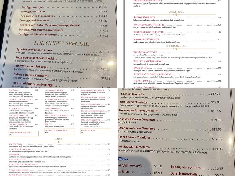 The Lighthouse Café Menu