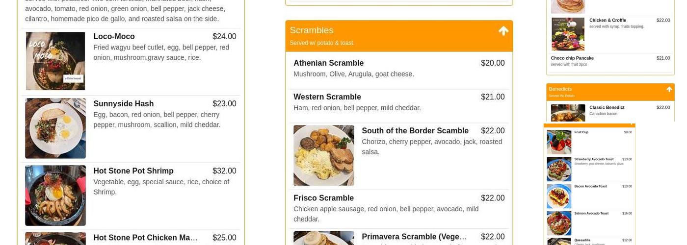 Kitchen Sunnyside Menu