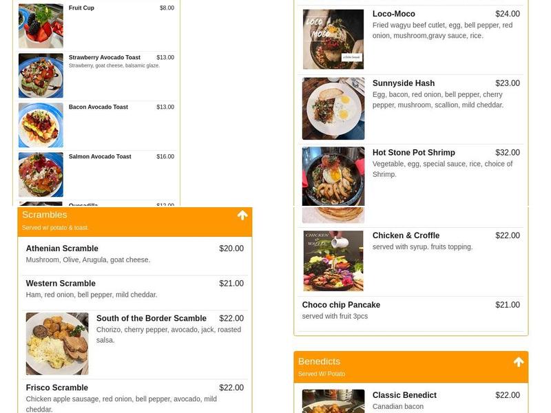 Kitchen Sunnyside Menu