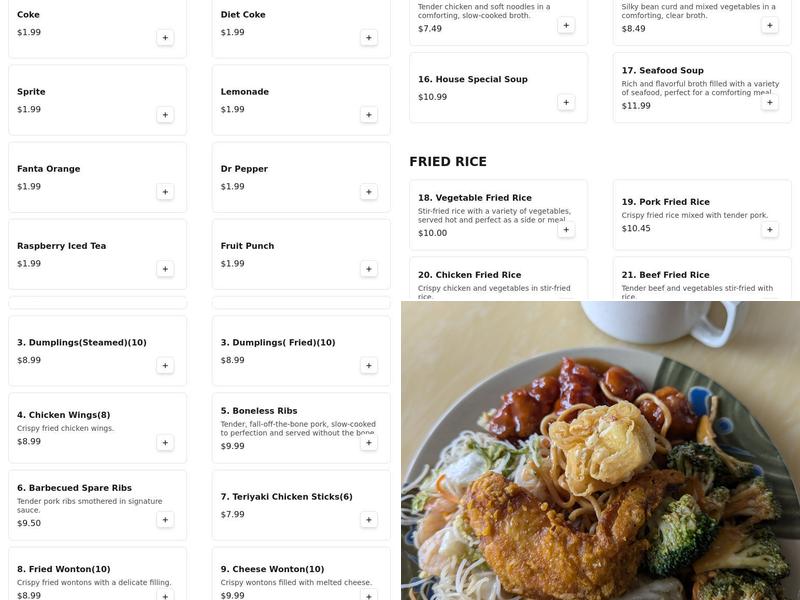 China Buffet Menu