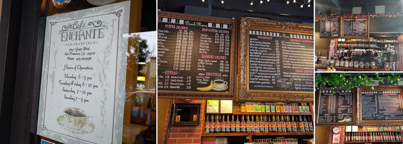 Cafe Enchante Menu