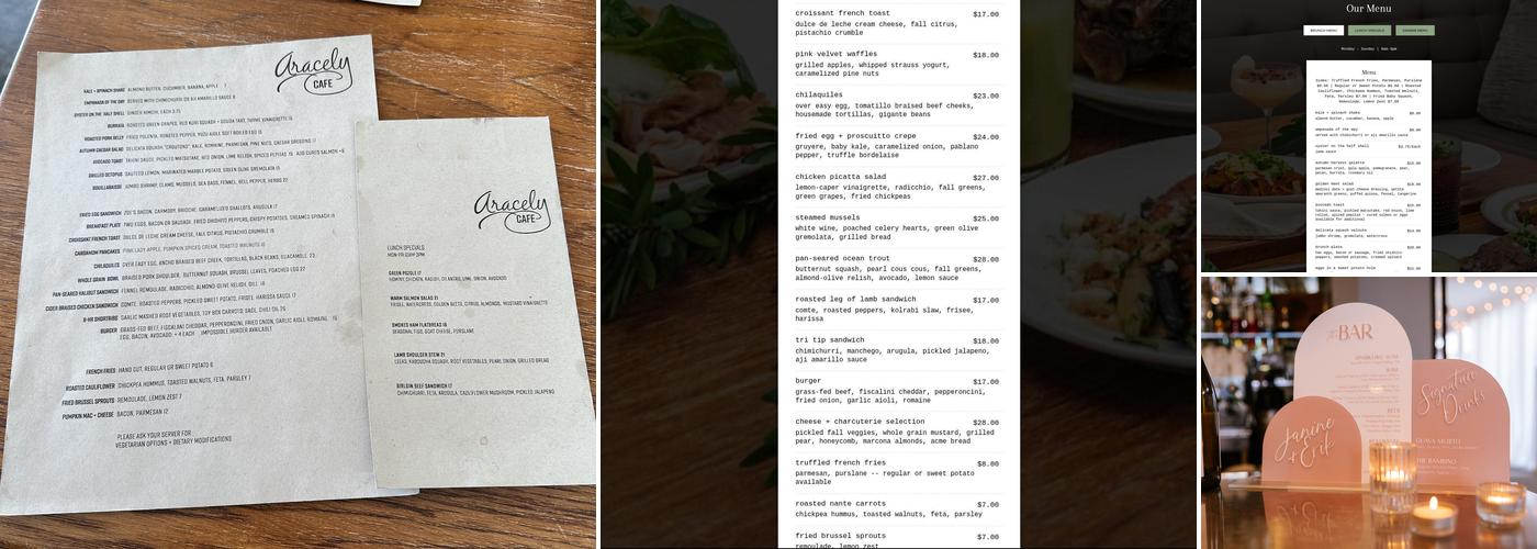 Aracely Cafe Menu