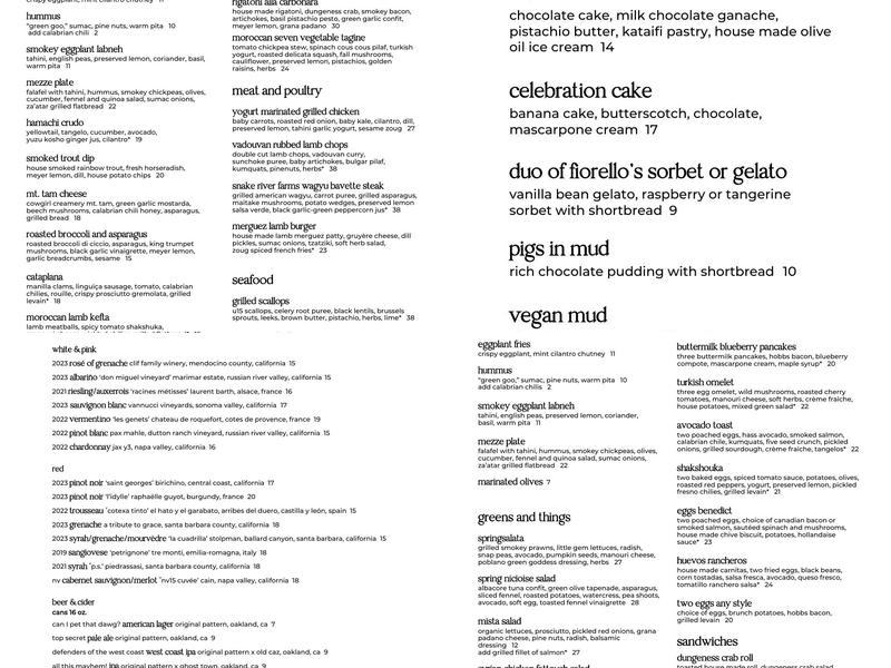 Insalata's Menu