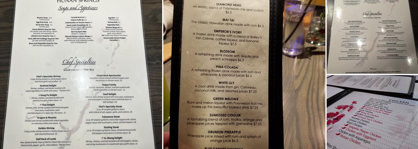 Hunan Springs Menu