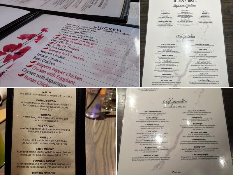 Hunan Springs Menu