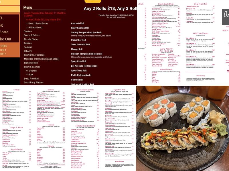 One Third Menu
