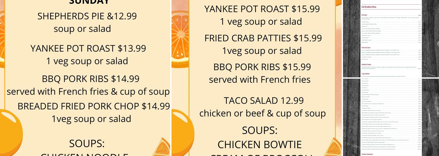 Hamilton Family Restaurant Menu