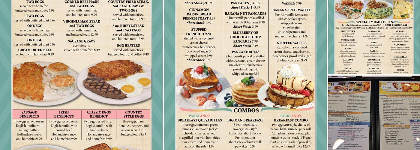 Parkland Restaurant Menu