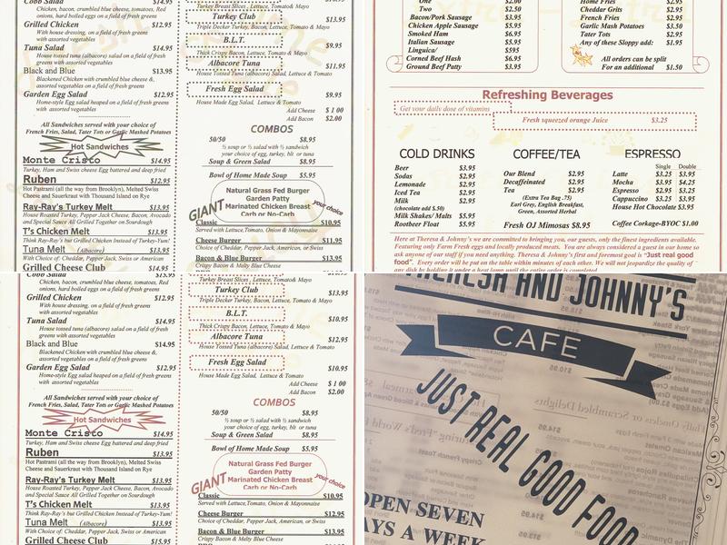 Theresa and Johnnys Cafe Menu