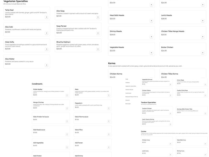 Mr. Tandoori Urban Bar and Grill Menu