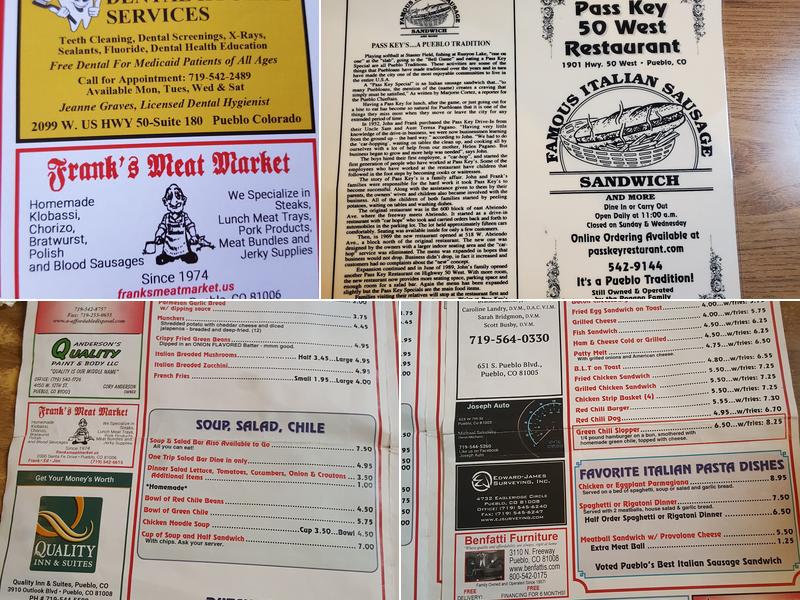 Pass Key Restaurant Menu