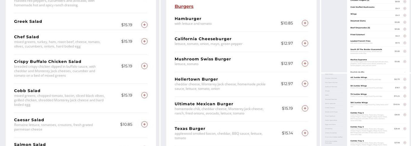 Hellertown Diner Menu