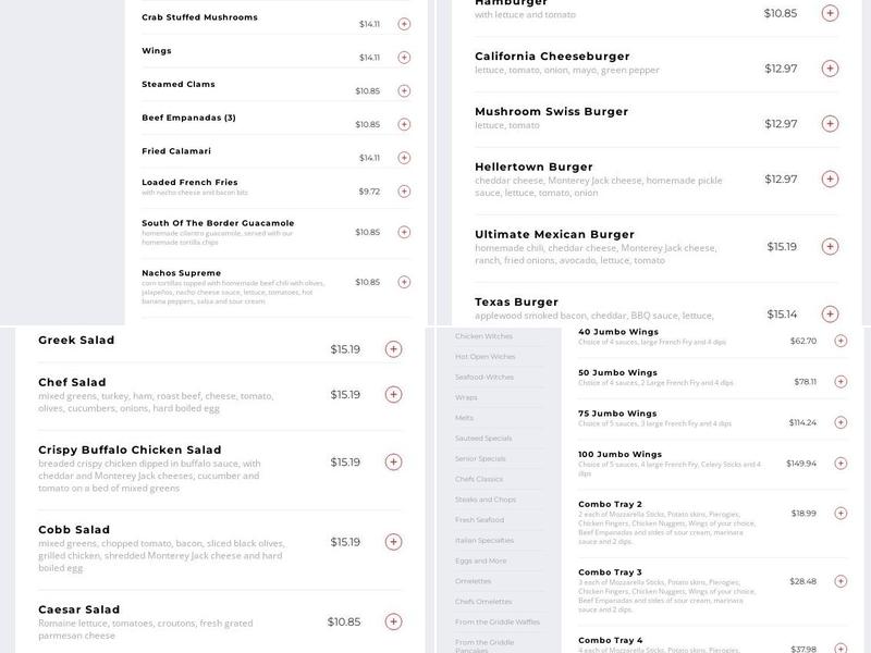 Hellertown Diner Menu