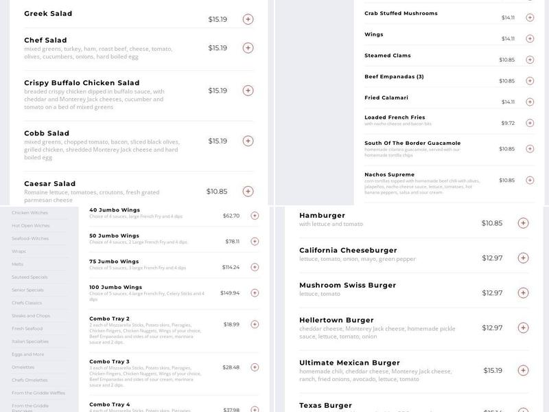 Hellertown Diner Menu