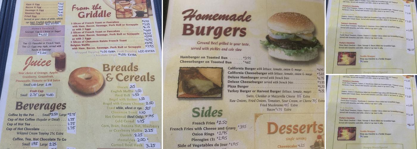 Palmer Diner Menu