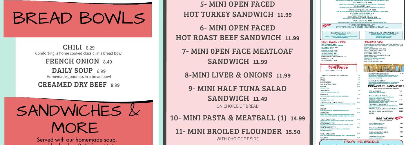 John's Plain & Fancy Diner Menu