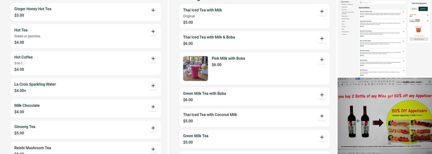 Thai Food Express -San Rafael Menu