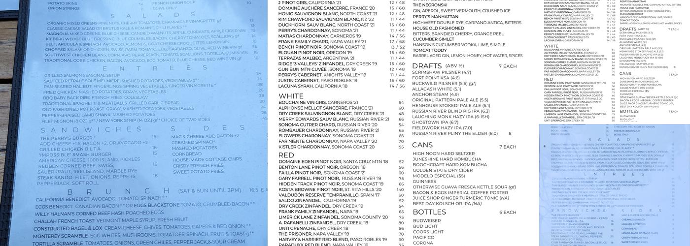 Perry's on Magnolia Menu