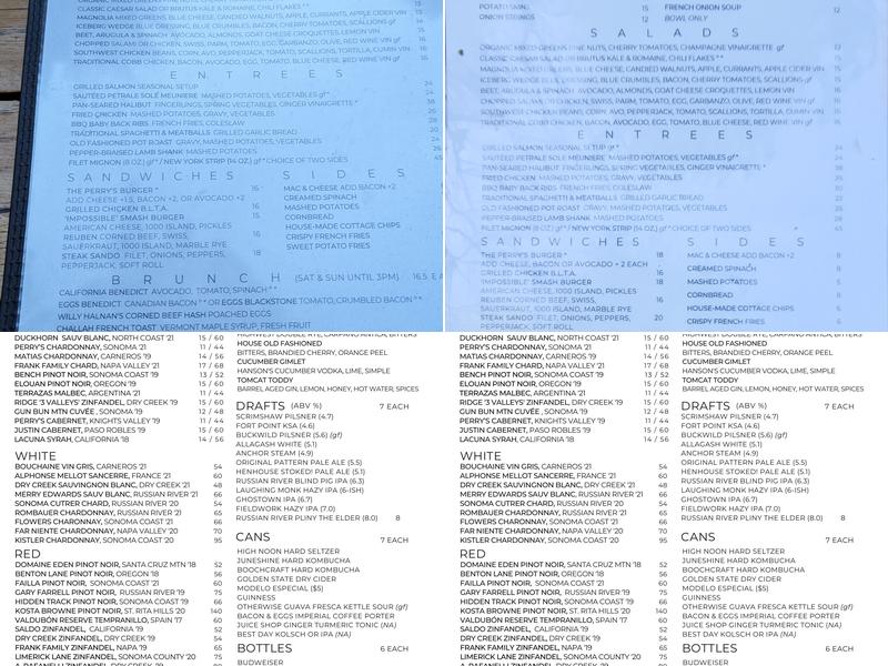 Perry's on Magnolia Menu