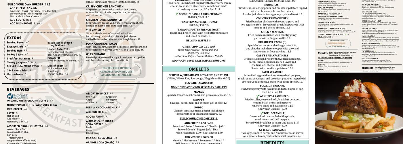 Griddle 145 Menu