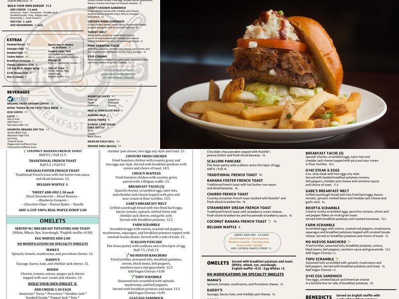 Griddle 145 Menu