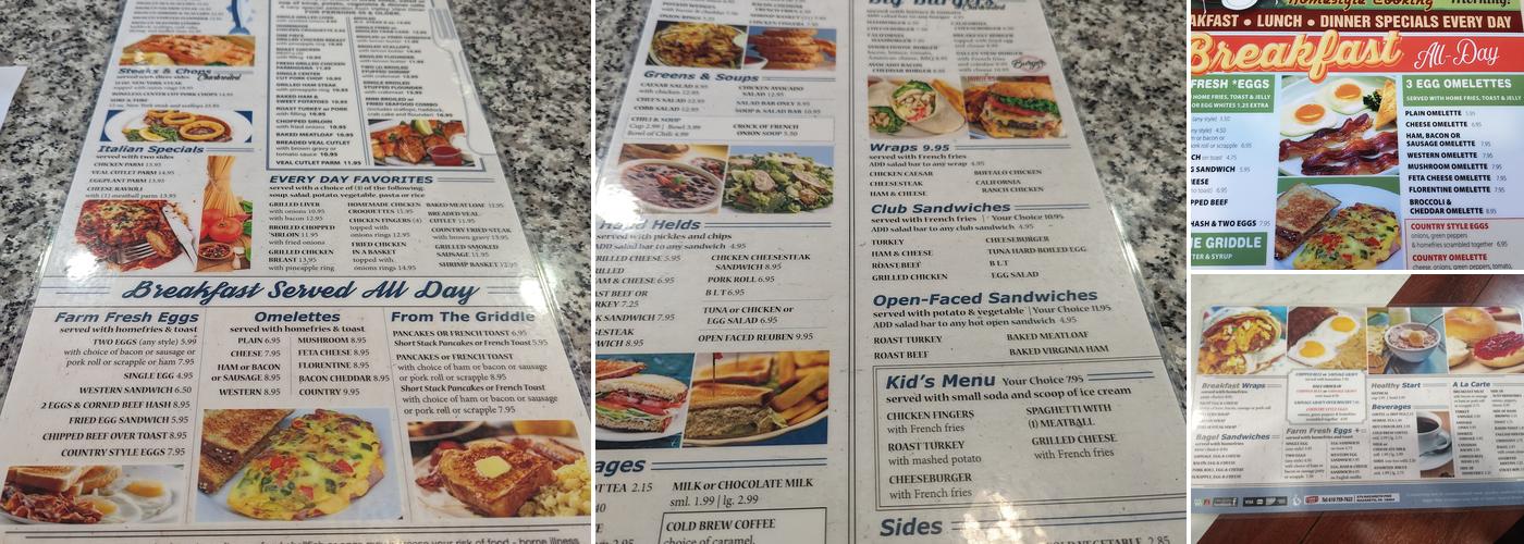 Valley View Diner Menu