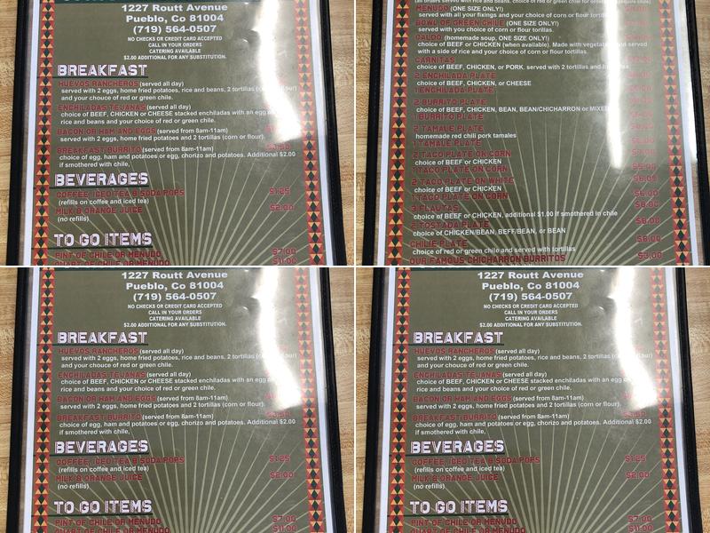Cuca's Mexican Menu