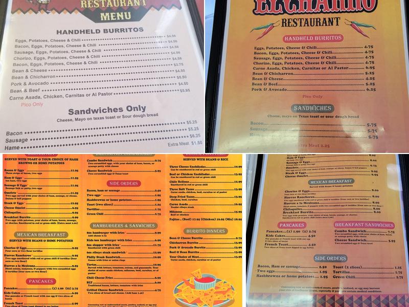 El Charro Menu