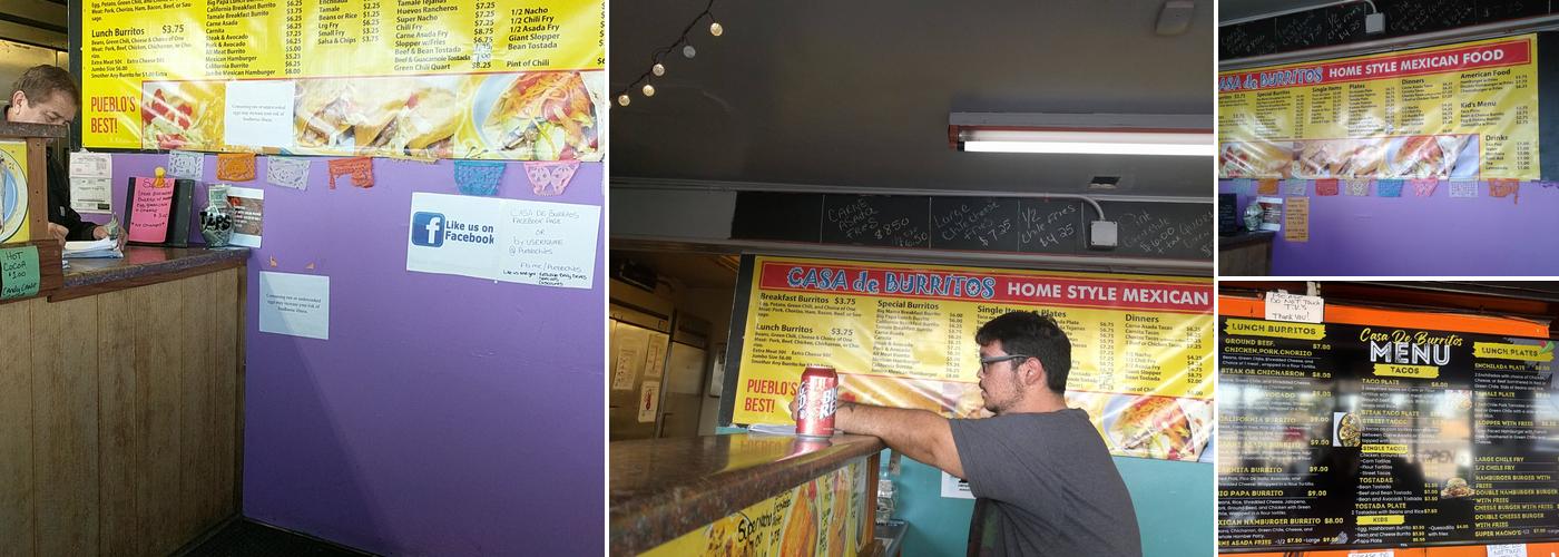 Casa De Burritos Menu