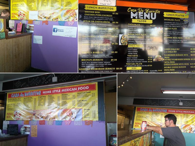 Casa De Burritos Menu