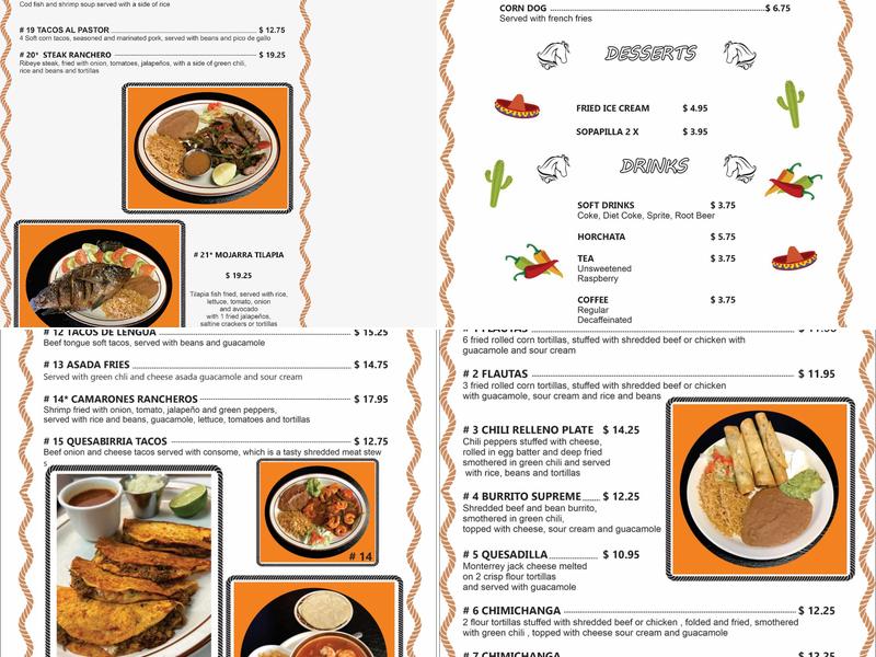 Restaurant 8A Menu