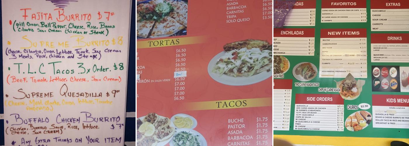 Taqueria La Cabañita Menu