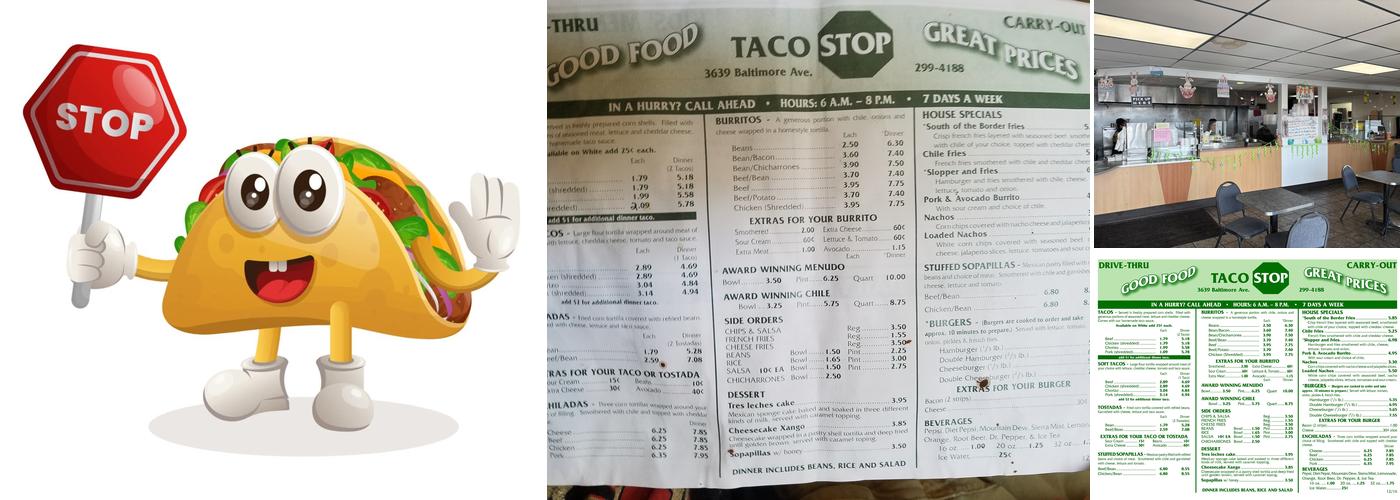 Taco Stop Menu