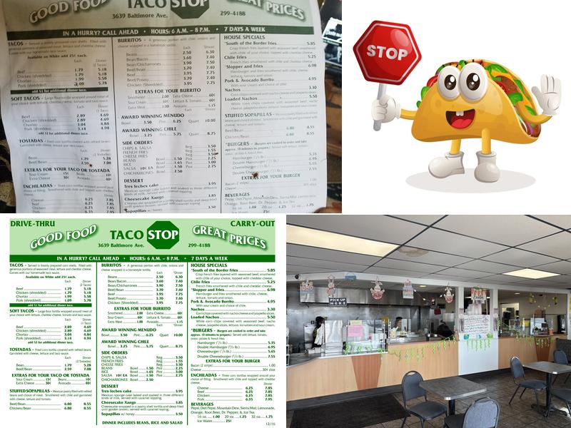 Taco Stop Menu