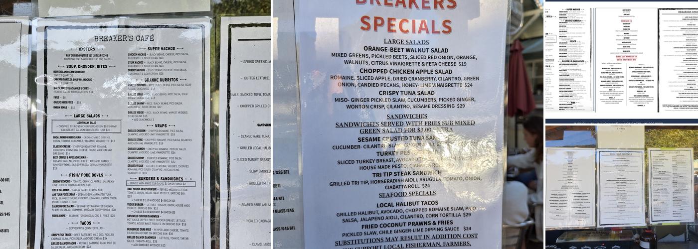 Breakers Café Menu