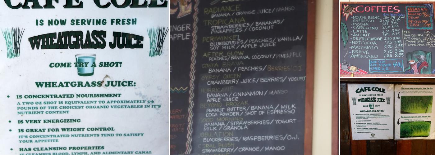 Cafe Cole Menu