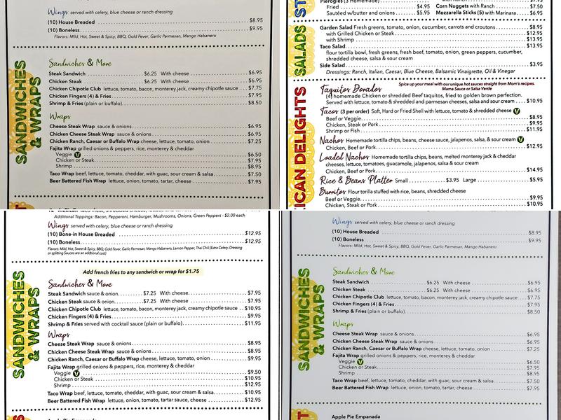 Tony's Top-Cat Bar & Grill Menu