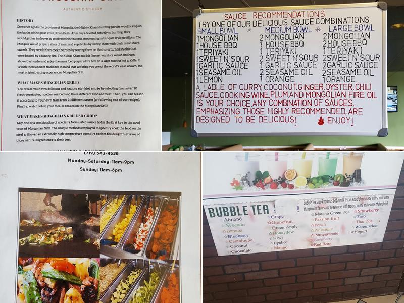 Mongolian Grill Menu