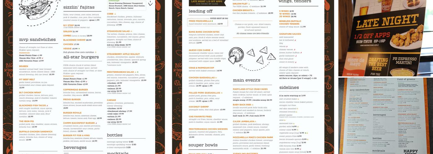 Copperhead Grille Allentown Menu
