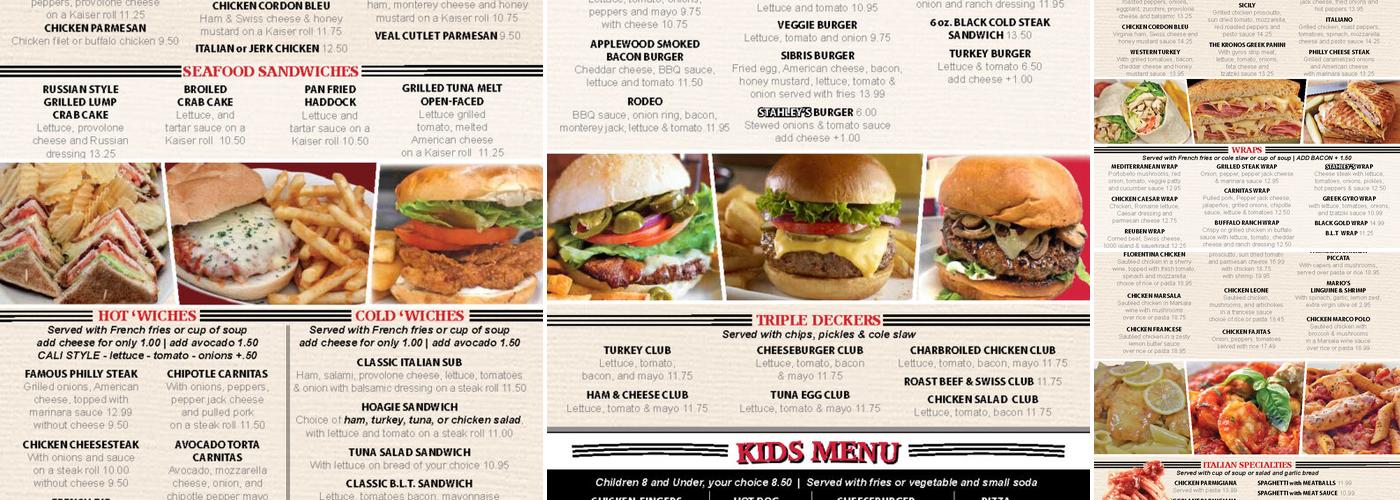 Stahley's Cellarette Menu