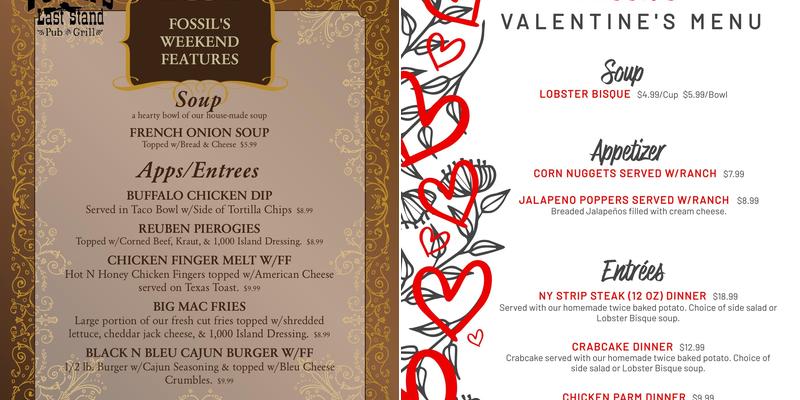 Fossils Last Stand Menu