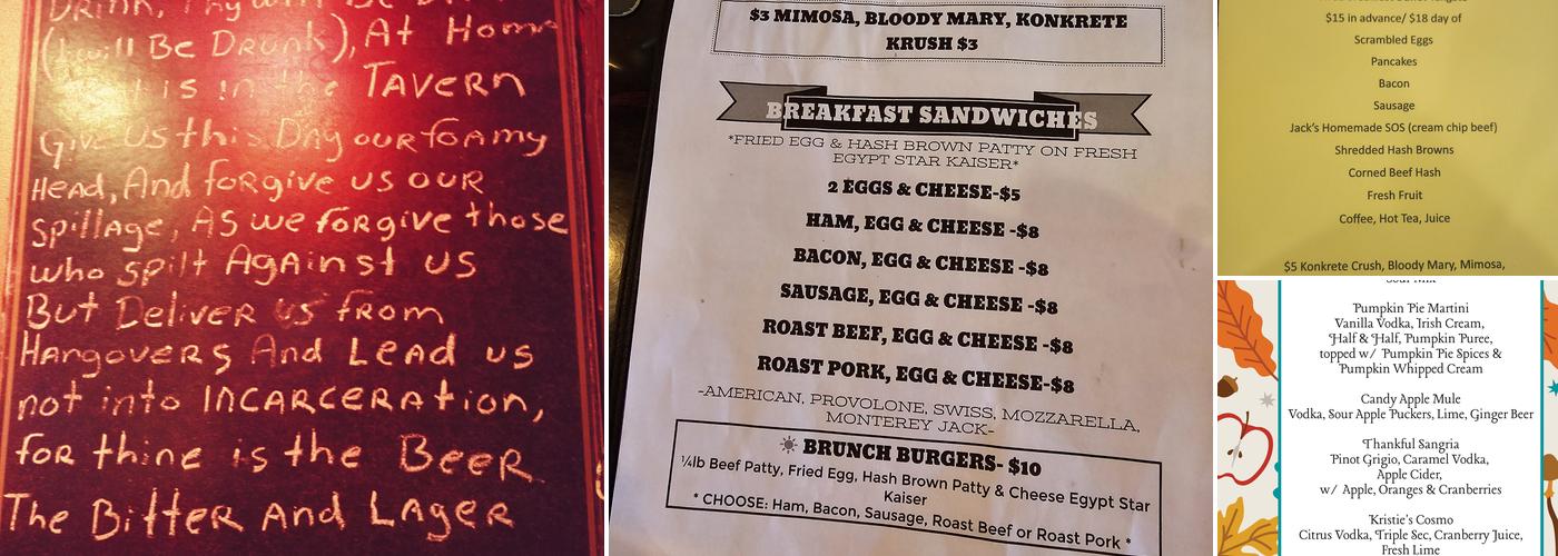 The Gin Mill and Grille Menu