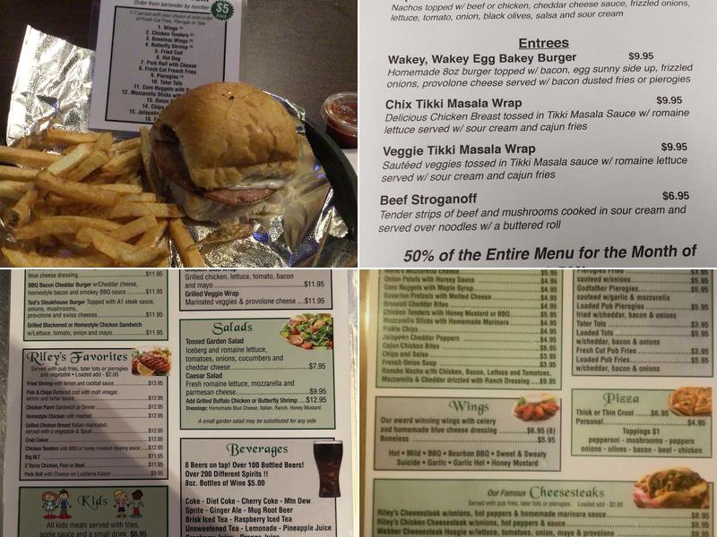 Riley's Restaurant & Pub Menu
