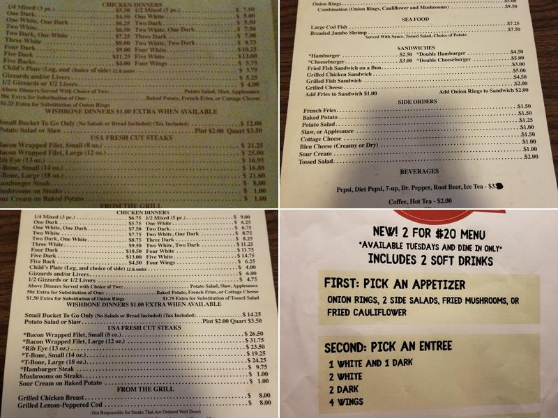 Barto's Idle Hour Steakhouse & Lounge Menu