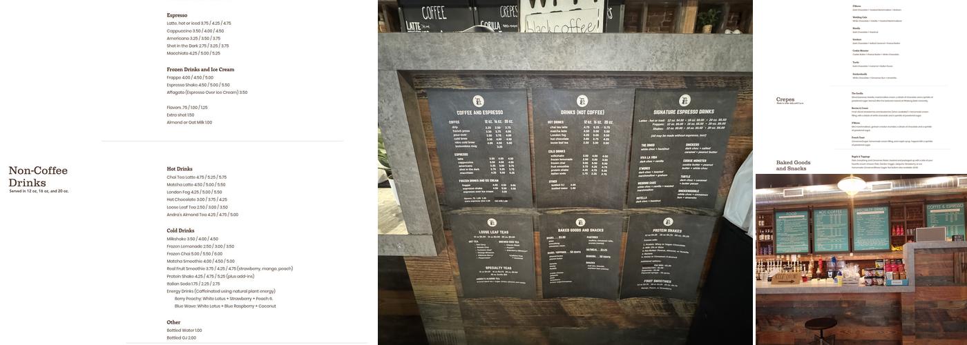 Root Coffeehouse Menu